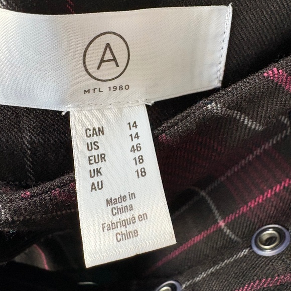 Charcoal Grey Plaid A-line Midi Skirt from Addition Elle Sz. 14W - Picture 2 of 6